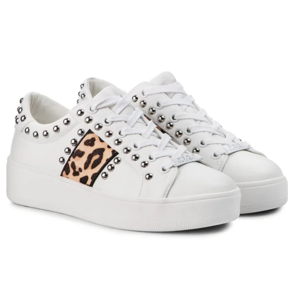 Steve Madden leopard/studded detailed sneakers